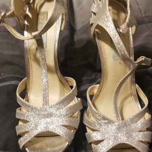 Betsey Johnson Strap Silver High Heel Sandals